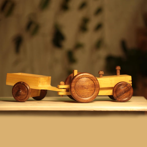 wooden tractor trolley toy
